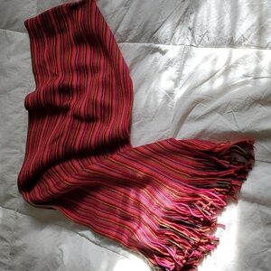 NWOT fine cable knit multicolor fringed